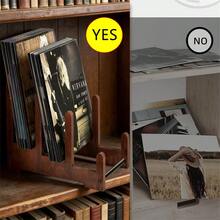 1pc Wooden Record Stand, Vinyl Record Storage, Can Hold 60 Vinyl Records Display Rack, Wooden Album Storage For Vinyl Records, Magazines, Files - Multicolor - View 5