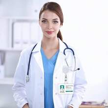 Pinza retrctil para porta credencial, Clip de carrete para soporte de credencial de identificacin - Carrete de de nombre para hombres y mujeres, suministros de oficina para enfermeras, estudiantes, - Blanco - Ver 3