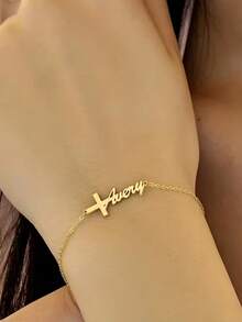 Personalized Custom Cross Bracelets, Custom-Made Cross Name Bracelets, Exquisite Cross Bracelet Gifts, Perfect For Christmas Gifts, Valentine's Day Gifts, The Ideal Bracelet For Friends And Family.