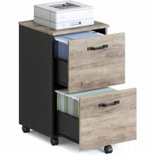 Printer StandsVASAGLE UOFC040B02 - Archivador móvil con Ruedas para Documentos de tamaño Carta Carpetas de Archivos Colgantes Color Gris y Negro - GreigeBlack - Ver 1
