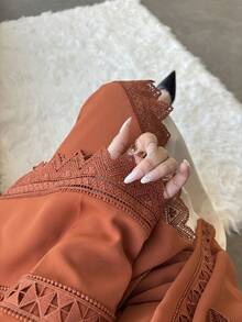 女士睡袍套装，蕾丝边开襟睡袍搭配无袖连衣裙和雪纺围巾 - 轻盈、优雅、透气，适合春夏穿着，是参加派对的理想之选。