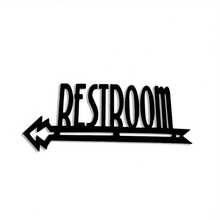 CIF BUY 1个重型金属卫生间指示牌，带黑色箭头方向指示，易于安装，适用于家庭和办公室卫生间，经久耐用的2D设计，理想的乔迁礼物 - 彩色 - 查看 7