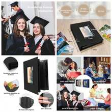 Album de Fotos Creativo, lbum con Cubierta de Lino, lbum de Pginas para Cumpleaos, Capacidad para 200 Fotos de 11x15, Regalo de Aniversario para parejas, bodas, familiaNegro - Nergo - Ver 1