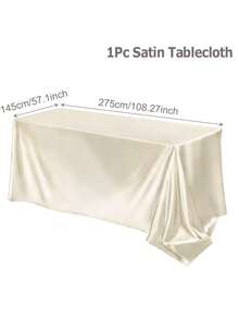 1/2件装优雅奶油色缎面桌布,光滑闪亮,145*220/145*259/145*275厘米涤纶长方形桌布,适用于婚礼装饰、新娘送礼会用品、生日派对用品、订婚仪式装饰、餐厅装饰、奢华缎面桌布,可用于用餐、宴会、节日派对装饰、家居装饰、餐桌装饰、派对活动装饰 - 乳白色 - 查看 10