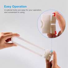 Pestillos de segurida*d para cajones, puertas, armarios y armarios en forma de U para bebés y niños - Blanco - Ver 7