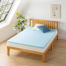 Best Price - Colchón de Espuma viscoelástica ventilada de 1.5 Pulgadas infusión de Gel refrigerante Certificado CertiPUR-US Esencial para recámara Individual XL - Azul - Ver 2