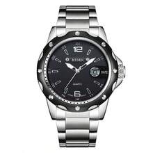 Reloj de cuarzo de moda para hombres, resistente al agua, con pantalla de fecha - Negro - Ver 13
