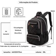 Ladies' Waterproof Backpack Reinforced With Large Capacity - Pink - View 4