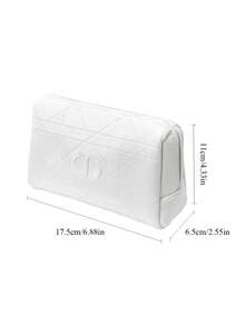 Christian Dior White Luxury Woven Pattern Classic Diamond Silk Clutch Bag - White - View 3
