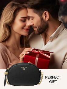 Michael Kors MK Jet Set Charm 小 Logo 女款皮革斜挎包 可轉換相機包，休閒拉鍊單肩包，附可拆卸可調節式肩帶 - 黑色 - 查看 10