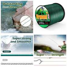 Braided Fishing Line 8 Strands Strong PE Fishing String ExtremePower Fishing Braid Line Saltwater and 250LB 300M/328Yards Moss Green - musgo verde - Ver 1