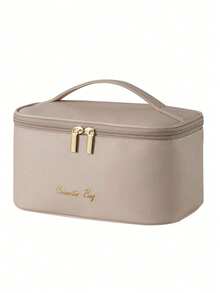 Women's Portable Travel Makeup Bag With Compartments, Can Hold Makeup Brushes, Waterproof PU Material, Suitable For Outdoor Travel, Can Also Be Used As Cosmetic Bag, Skincare Bag, And Toiletry Bag - Multicolor - View 16