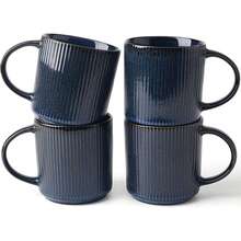 Richmount 4 Piece Coffee Mugs Set, 12 Oz Catering Mugs Cup Set With Handle For Coffee, Tea, Cocoa, Milk - Ceramic Stoneware Drinkware Set - Nebulas Blue - View 8