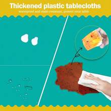 Teal 6 Pack Plastic Table Cloth 54\ X 108\, Disposable Tablecloths Rectangle Table Cover, Plastic Tablecloths For Parties,Rectangle,Teal - Teal - 查看 4