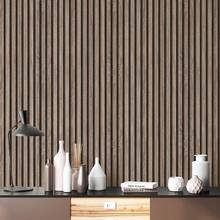 Adhesive Wallpaper With Ribbed Design, Aged Wood, Thin Strips - Multicolored 24 - View 3