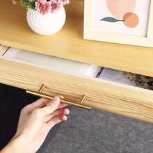 4 tay nắm tủ mạ vàng bằng thép không gỉ, tay nắm ngăn kéo nhà bếp, núm cửa cho phòng tắm, phòng ngủ, đồ nội thất. - Vàng - Xem 4
