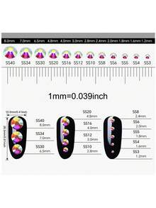 Rhinestones 1440pcs SS3-SS10 Glass Rhinestones Crystal Flatback Gemstones For Crafts Nails Makeup Bags And Shoes Decoration(SS3-SS10, Crystal AB) - Multicolor - View 8