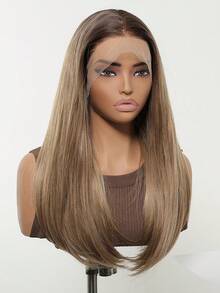 FIVE STARS 13*4 HD Lace Front Transparent And Breathable Wigs For Women Brown Ombre 26-Inch Long Curly Hair No Bangs,Heat-Resistant Synthetic Hair,For Cosplay,Festival,Halloween Costume,HOT - 漸層棕色 - 查看 5