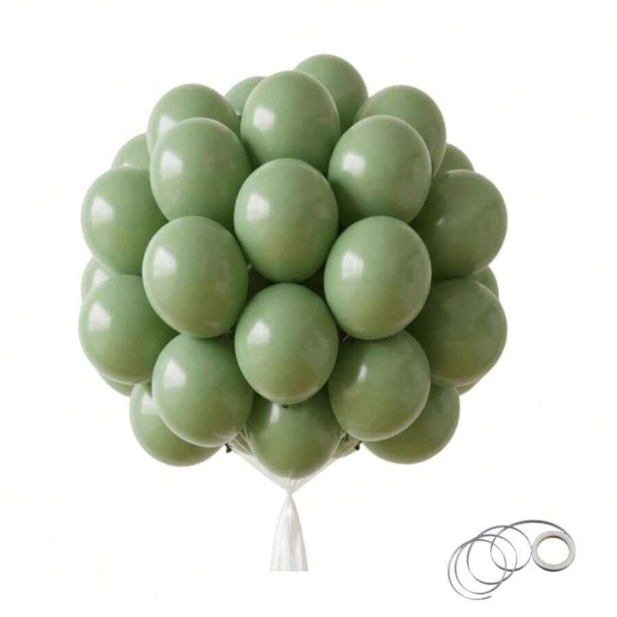 63pcs/123pcs (1 Set) Retro Green Party Decorative Balloons, Wreath Arch Balloon Set, DIY Balloon Tree, Balloon Arch, Birthday, Wedding, Valentine's Day, Party Decorations, Holiday, Wedding Balloon Bouquet, Balloon Set