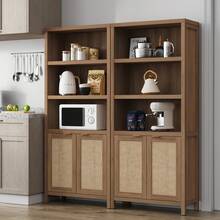 SICOTAS Bookcase 71" Tall Bookshelf 5 Tier Rattan Boho Bookcase With Doors Storage Large Book Case Shelf Farmhouse Bookshelves Library Book Shelves For Living Room Bedroom Home Office Kitchen - Gỗ sồi Caramel - Xem 1