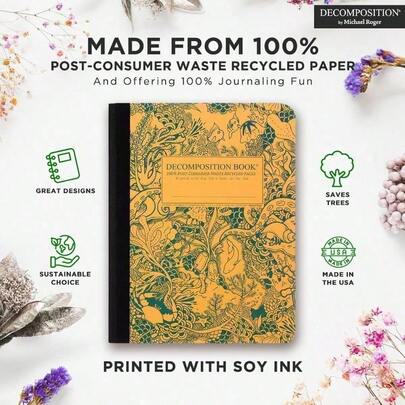 Decomposition Redwood Creek College - Cuaderno de composición a rayas - Diario de 9.75 x 7.5 pulgadas con 160 páginas rayadas cuadernos para suministros escolares hogar y oficina papel 100%