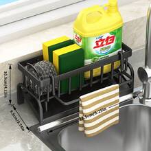 1pc Kitchen Sink Sponge Holder, Self-Draining Sink Organizer Rack With Removable Dish Sponge Storage Box, Plastic Material Soap Dispenser Brush Holder, Kitchen Accessories, Suitable For Bathroom And Kitchen - Multicolor - View 9