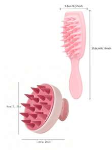 1pc 3.15x2.76 Inch Soft Silicone Hair Massage Brush, Scalp Exfoliating Shampoo Brush, Gentle Scalp Cleansing Comb, Relaxing Scalp Massager, Comfortable Hair Brush, Bathing Brush, Home Bathroom Decor, Travel Essential, Summer Hair Care Tool, Stress Relief Beauty Accessory