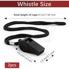 4 Piezas Silbato Deportivo con Cordón Desmontable, Silbato de Emergencia Sonido Fuerte (120 dB), Ideal para Árbitros, Entrenadores, Salvavidas, Incluye 2 Negros y 2 Rojos,36696420 - Multicolor - Ver 5