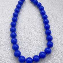 1pc Shiny Beaded Necklace, Suitable For Daily Wear - Royal Blue - View 4