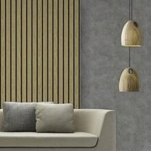 Adhesive Wallpaper With Ribbed Wood Pattern, Light Oak, Medium Ribbed Design - Multicolored 22 - View 4