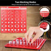 28 Hole Thread Inspector, Nut And Bolt Thread Inspector, Metric And Gauge, Thread Inspection Tool, Bolt And Nut Identification Gauge With Ruler - Red - View 4