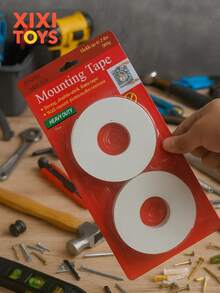 2 Pz Cinta Doble Cara 3 Mt Largo X 1.8 Cm Resistente Blanca - Blanco - Ver 3