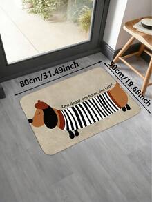1 pieza Felpudo Premium con estampado de Dachshund, Alfombra decorativa rectangular lavable de franela moderna, Alfombra de baño suave antideslizante apta para cocina, lavandería, sala de juegos, estilo rústico, patio, balcón, porche y oficina, decoración de fiestas, entrada, baño, dormitorio, sala de estar, comedor, alfombra de piso interior y exterior antideslizante, decoración de habitación, decoración del hogar, regalo de inauguración de casa, recuerdo de fiesta, disponible en múltiples tamaños Decoración de baño y cocina Decoración navideña Alfombra de cocina - Multicolor - Ver 14