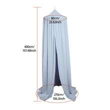 1pc Cute Minimalist Round Top Hanging Princess Bed Canopy, Children's Bed Mosquito Net, Play Tent, Indoor Reading Corner Canopy, Girls Room Hanging Bed Curtain - Dusty Blue - View 6