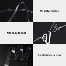 LBYHZS 6 Pares Tirantes Invisibles para Brasier, Brasier Transparente Mujer, Tirantes para Brasier, Tirantes Ajustables, Soporte - negro - Ver 4