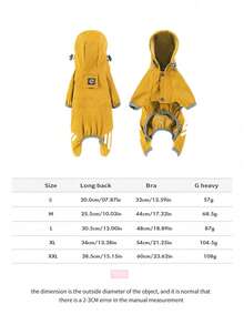 Lightweight Polyester Reflective Stripe Full Coverage 4-Leg Dog Raincoat, Waterproof Pet Apparel Suitable For Small Poodle All Year Round - Yellow - View 7