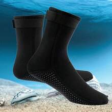 1 Paio di Calzini in Neoprene 3mm Antiscivolo per Sport Acquatici, Calzini da Surf, Tuffo e Snorkeling per Uomo e Donna, Accessori da Spiaggia, Essenziali da Spiaggia, Galleggiante da Piscina - nero - Visualizzare 5