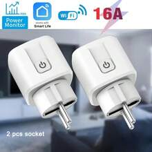 2pcs Wi-Fi Smart Plug With Energy Monitoring, Voice Control Via Alexa & Home, Remote Access, Timer & Schedule Function, 16A Wall-Mounted Smart Device, European Plug, Compatible With Smartlife App, Home Automation, Sleek Design - White - View 11