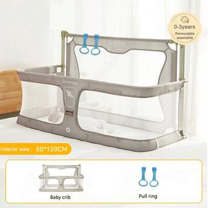 3 en 1 moisés de bebé, cama de dormir co para bebé, para cama de bebé en cama, cuna portátil, ventana de malla transpirable y visible, cubierta de forro suave lavable y aleación de aluminio resistente,Con dos argollas.