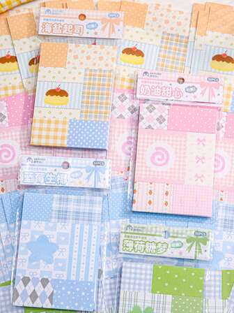 1 Pad Of Tear-Off Memo Notes With Korean Style Illustrations, Sugar Moonlight Series, Suitable For Gifts, Office, Home, Marking, Labeling, Classroom, Entertainment Toys, Student Journals, Creative Vintage Decor, DIY Decorative Stickers