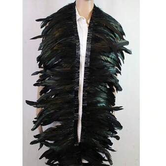 25-30 cm Garniture de plumes de coq Frange de plumes Hackle pour décoration DIY, couture, accessoires vestimentaires, cape, châle, coiffe, bracelet, cosplay, costume de carnaval