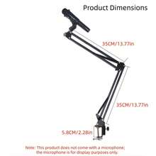 Foldable Metal Extendable Microphone Stand Bracket Adjustable Suspension Boom Scissor Arm Mic Cantilever Holder With With Alloy - Black - View 4