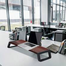 Printer StandsSoporte Elevador para Monitor - Soporte ergonómico para Monitor de computadora Organizador de Escritorio Puertos de concentrador RGB 4 USB3.0 Soporte para Impresora para computadora portátil - T5NogalColorMarco Negro - Ver 4