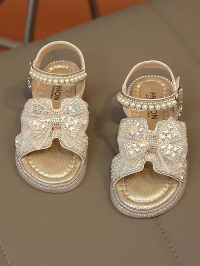1 đôi sandal thời trang lấp lánh, thanh lịch dành cho bé gái, chống trơn trượt, thoải mái, nhẹ, phù hợp cho tiệc tùng, đi chơi, dạo phố.