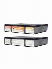 4 bolsas plegables para almacenamiento de edredones, bolsas organizadoras a prueba de polvo para debajo de la cama, adecuadas para edredones, mantas, ropa de cama, accesorios para el hogar y el dormitorio, ahorro de espacio para el armario, el dormitorio y los accesorios del hogar - Gris - Ver 9