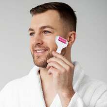 Derma Roller For Face And Body - 6 In 1 Titanium Microneedling Roller Kit Micro Needle Roller, 300 And 720 Needles 0.25mm,1200 Needles 0.3mm With 5 Replaceable Heads - 彩色 - 查看 8