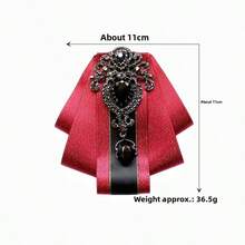 In Stock! Men's Luxury Crystal Black Satin Bow Tie - Perfect Accessory For Valentine's Day/Wedding/Business/Party, Pairs Well With Suit/Tuxedo/Formal Shirt. Ideal Gift For Groom/Groomsman, Excellent Choice For Valentine's Day. Wholesale Supply, Limited Time Special Offer, Great Value! Essential Elegant Accessory! - Multicolor - View 2