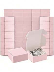 50 hộp giấy Kraft màu hồng, hộp quà mini bằng giấy Kraft, hộp giấy nhỏ, hộp đóng gói mini hình máy bay màu hồng, hộp đựng trang sức đa năng, thích hợp đựng nhẫn, bông tai, quà cưới, sinh nhật, ngày lễ, Giáng sinh, trưng bày trang sức, vật tư đóng gói, hộp quà tự làm cho tiệc tùng. - Hồng - Xem 1