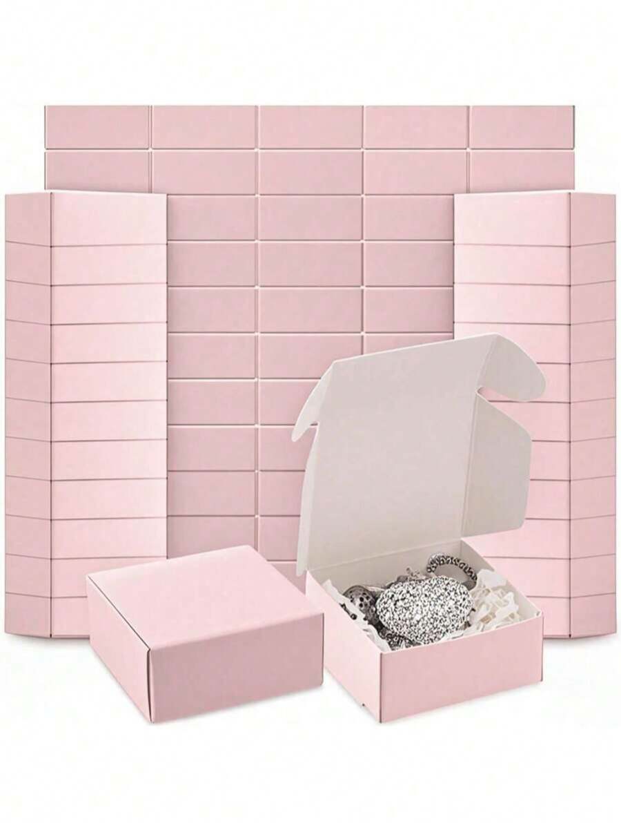 50 hộp giấy Kraft màu hồng, hộp quà mini bằng giấy Kraft, hộp giấy nhỏ, hộp đóng gói mini hình máy bay màu hồng, hộp đựng trang sức đa năng, thích hợp đựng nhẫn, bông tai, quà cưới, sinh nhật, ngày lễ, Giáng sinh, trưng bày trang sức, vật tư đóng gói, hộp quà tự làm cho tiệc tùng. - Hồng - Xem 1