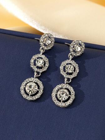 2pcs Elegant Geometric Design Long Earrings For Women